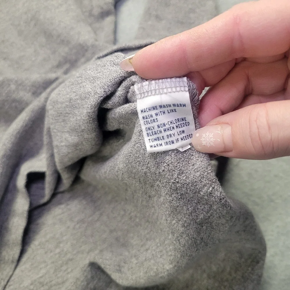 Polo Ralph Lauren Mens Gray Long Sleeve Polo Shirt Cotton Pony‎ Logo Size L